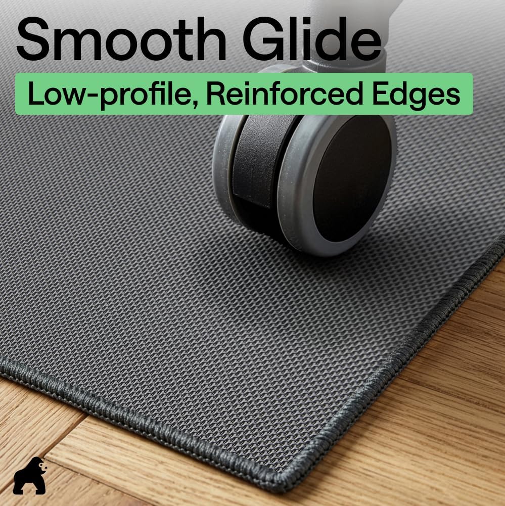 GORILLA GRIP Office Chair Mat for Hard Floors, Under Desk Rug, 46x34 Gray - Image 5