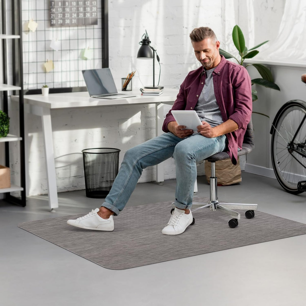 Office Chair Mat for Hardwood Floors, Anti-Slip PVC, 35.4"x 55" - Image 7
