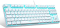 MageGee Mechanical Gaming Keyboard with Blue Switch, Compact 87 Keys Wired Computer Keyboard for Windows Laptop PC Gamer, LED Ice Blue Backlit, White by MageGee