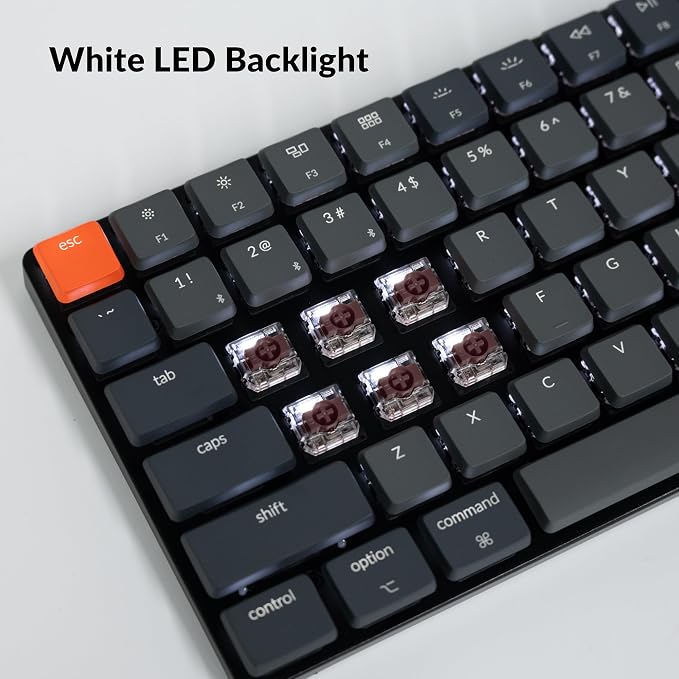 Keychron K3 Version 2, 84 Keys Ultra-Slim Wireless Bluetooth/USB Wired Mechanical Keyboard with White LED Backlit, Low-Profile Keychron Mechanical Brown Switch Compatible with Mac Windows - Image 8