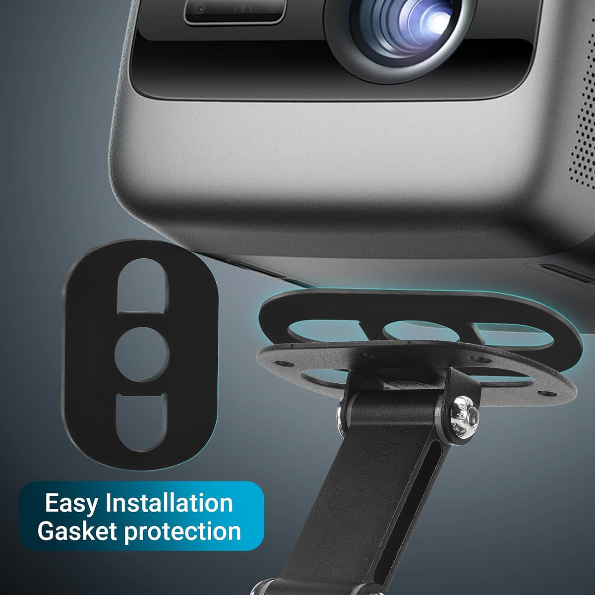 Projector Foldable Stand, Mini Ceiling Wall Projectors Black - Image 4