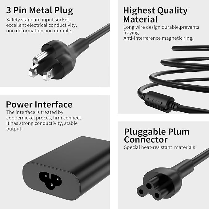 65W 45Watt USB C Charger Compatible with Dell Latitude 5520 5420 5320 5430 7420 7390 7320 7400 XPS 13 15 Chromebook 3100 Computer Fast Charging Type C Power Supply Cord - Image 5