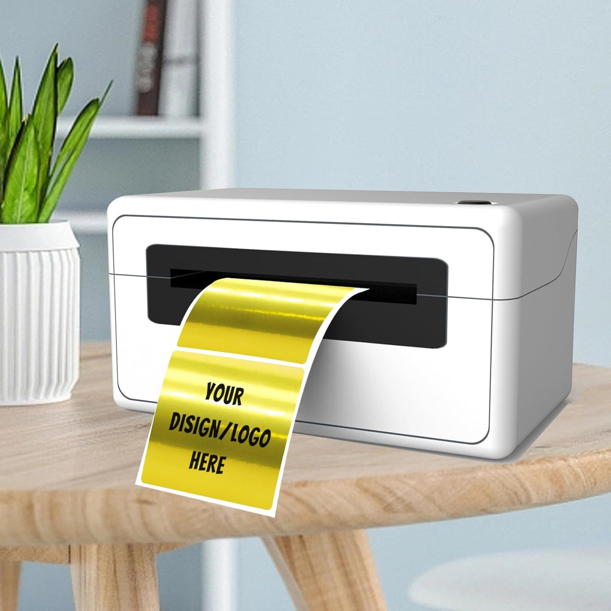 2"x2" Gold Square Thermal Label Stickers,Self-Adhesive Square Direct Thermal Labels,300 Sheets with Perforation Line in ROLL - Image 3