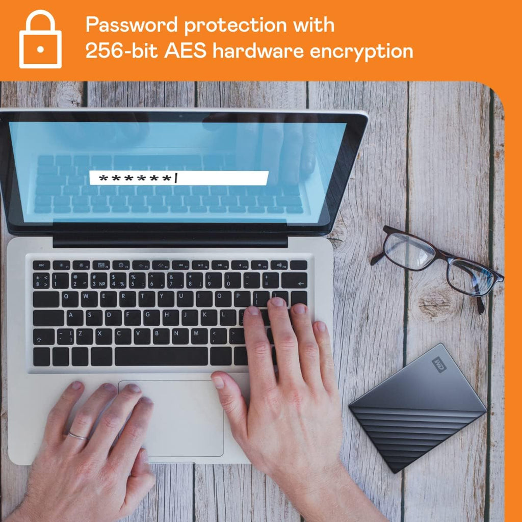 WD 2TB My Passport Ultra, Blue, Portable External Hard Drive, backup software with defense against ransomware, and password protection, USB-C and USB 3.1 - WDBC3C0020BBL-WESN - Image 2