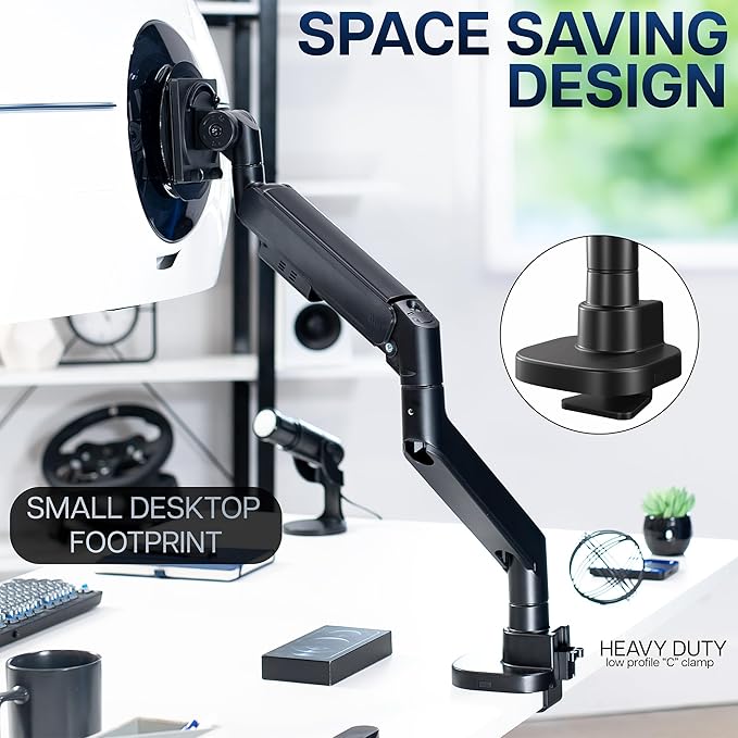 VIVO Heavy Duty Ultrawide Monitor Arm for 57 inch Screens up to 59.4 lbs, Desk Mount TV and Monitor Stand Designed for Samsung Odyssey Ark, Neo G9, ViewFinity S9, and More, Black, STAND-GT57 - Image 5