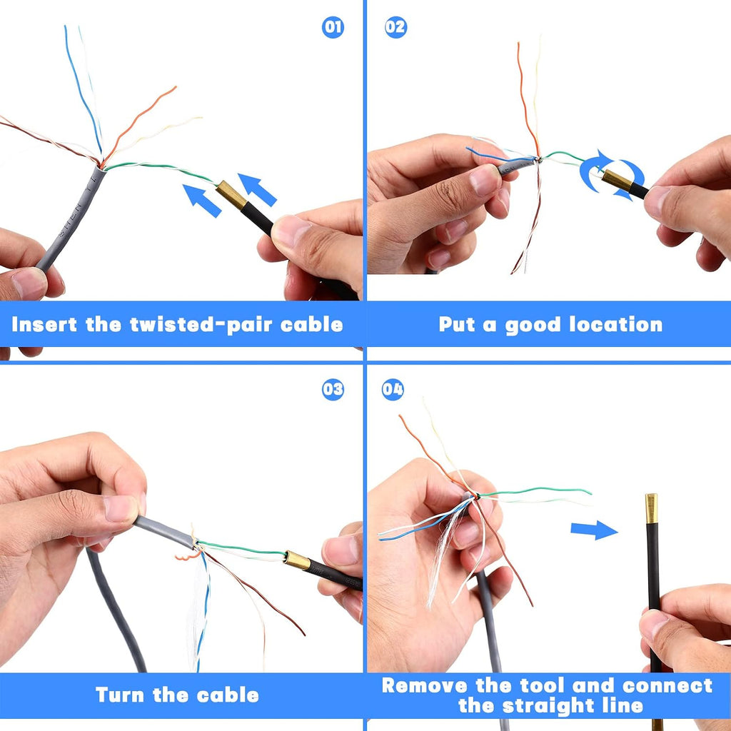 Landhoow 2 Pcs Network Cable Untwist Tool Kit, Straightener for CAT5-CAT7 - Image 5