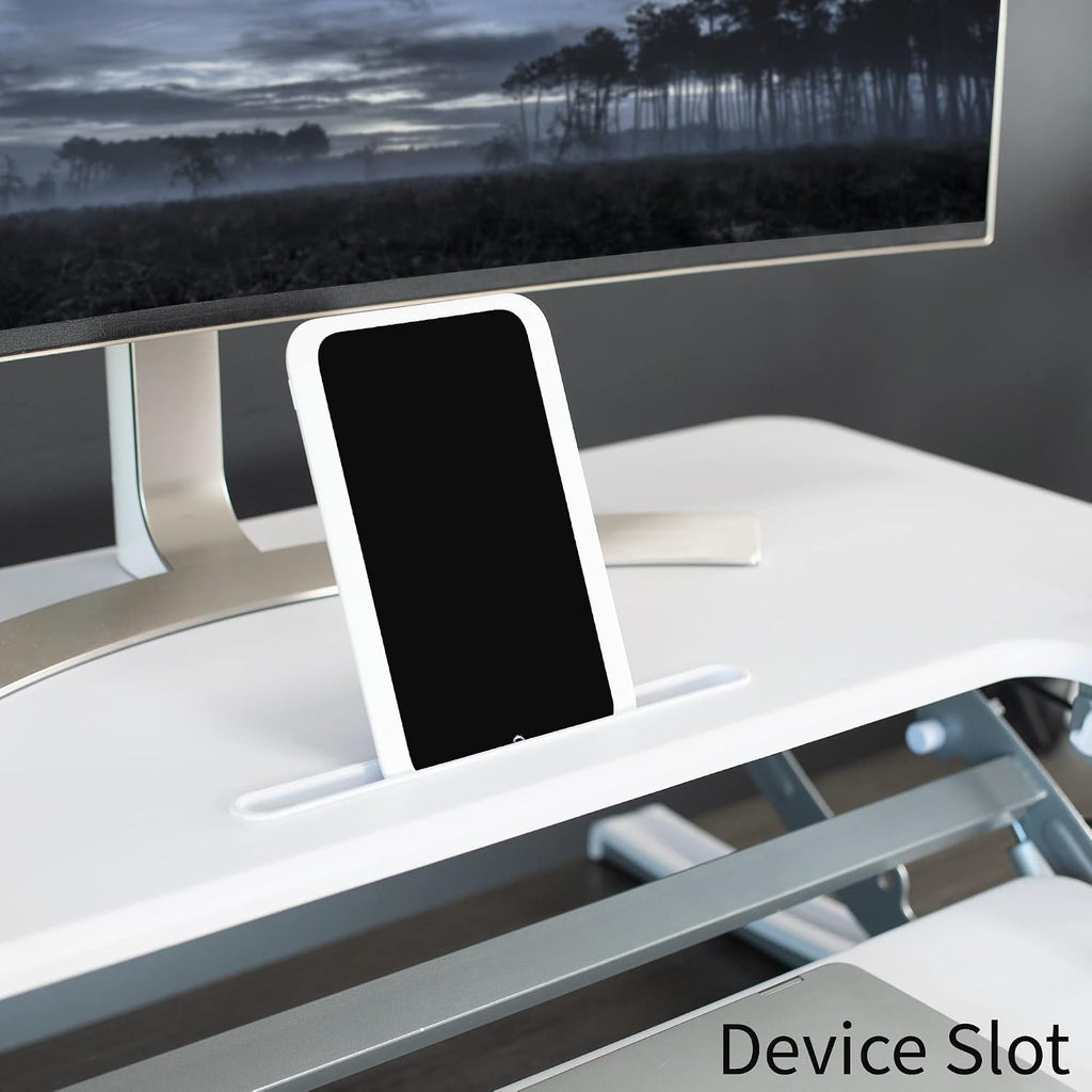 VIVO Dual Tier Standing Desk Converter, 36" White Top - Image 8