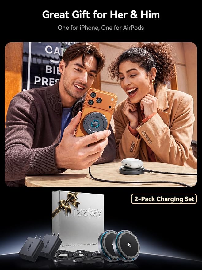 Qi2.2 25W Magnetic Wireless Charger with Cooling Fan | Fast Charging Pad for iPhone 17/16/15/14/13/12 Pro Max and AirPods, 6.6 ft Cables, 35W Adapters Included for Desk(2Pack) - Image 9