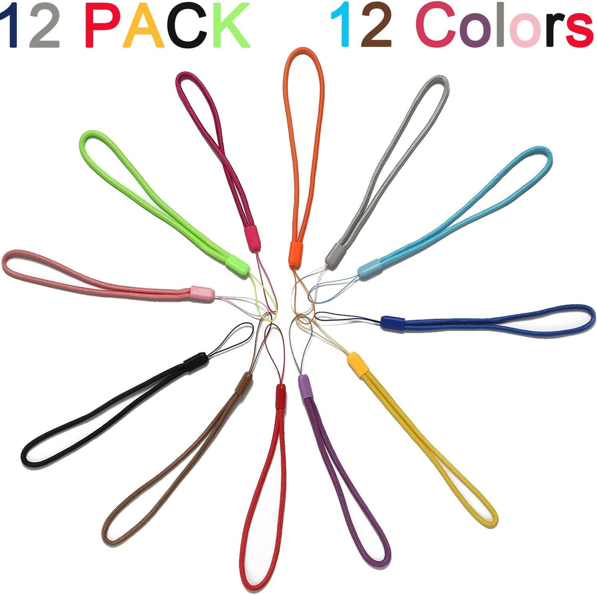 12pcs Wrist Lanyards Short Small Colorfull Hand Wrist Lightweight - Image 2