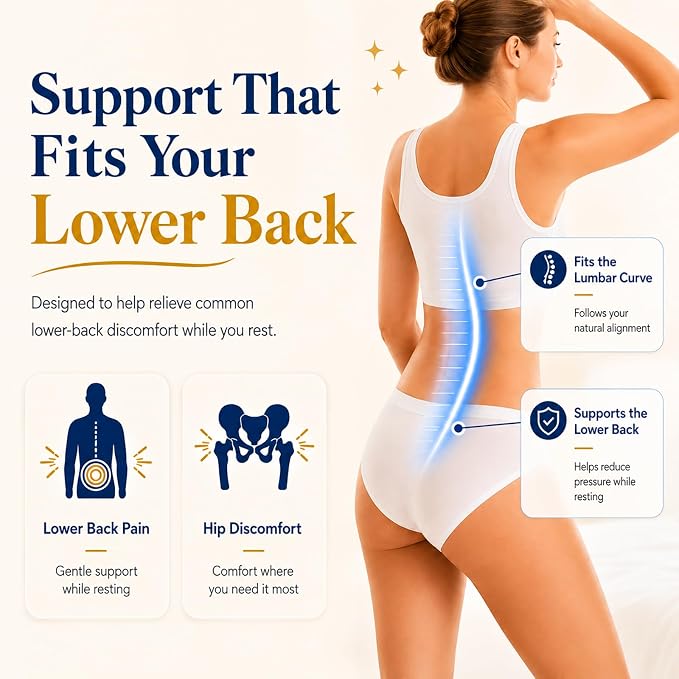 Lumbar Support Pillow for Bed Relief Back Pain: Lower Back Pillow for Sleeping - Memory Foam Waist Pillow - Back Wedge Bolster Pillow for Side, Back&Stomach Sleepers - Bed Rest Pillow for Car, Sofa - Image 3