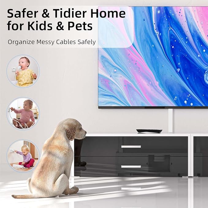 Delamu 113.6in Cord Hider, Cord Covers for 1-2 Wire, Paintable Cable Hider, Wire Covers for Cords on Wall, Wire Hiders for TV on Wall, Cable Cover Cable Management, W0.59in H0.40in - Image 7