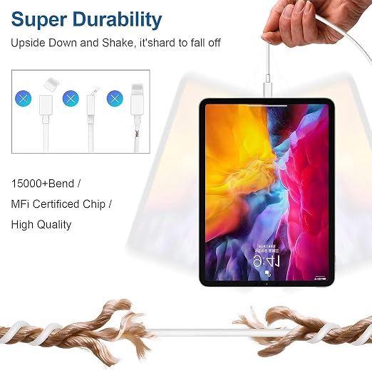 iPhone 17 16 15 Fast Charger and 6ft Type C to C Cable Cord Long, 20W USB C Charging Block Plug for Apple iPhone 17 Pro Max/17 Air/16 Pro/16 Plus/15 Pro/15 Mini/iPad Power Adapter Cube Brick/AirPods - Image 3