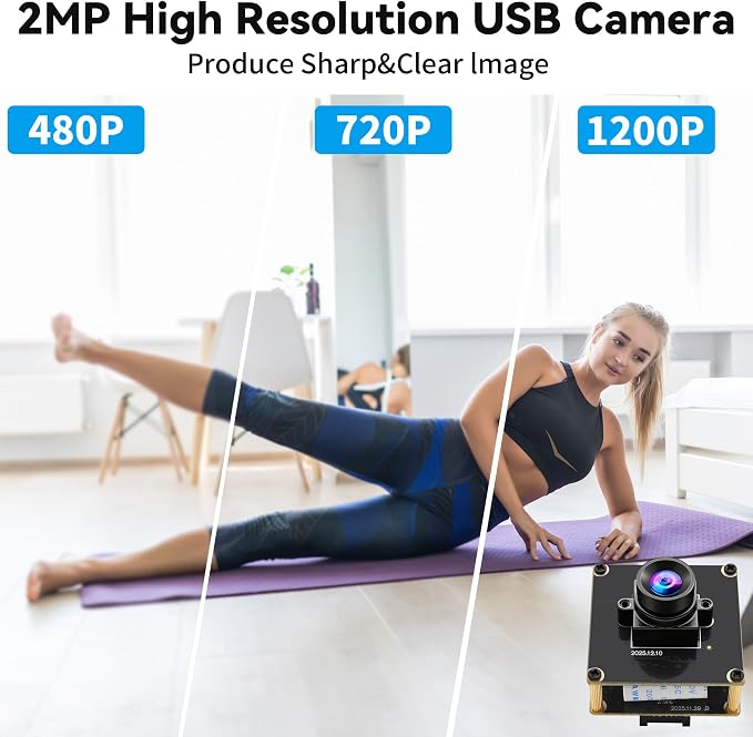 ELP High Speed 200FPS Global Shutter USB3.0 Camera Module Wide Angle 83° Webcam Board for Computer Mini UVC USB3.0/2.0 PC Camera Fast Frame 1200P 120fps Lightburn Cameras for Laser AR0234 Webcamera - Image 8