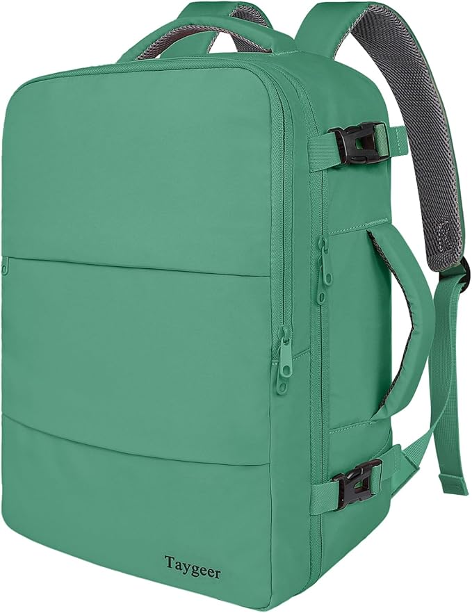 Taygeer Travel Backpack for College Woman, Backpack for 15.6 inch Laptop | Lightweight TSA Friendly Bag for Women with Water Bottle Holder, Back Pack Carry On Luggage for friend Gym Sport,Green by Taygeer