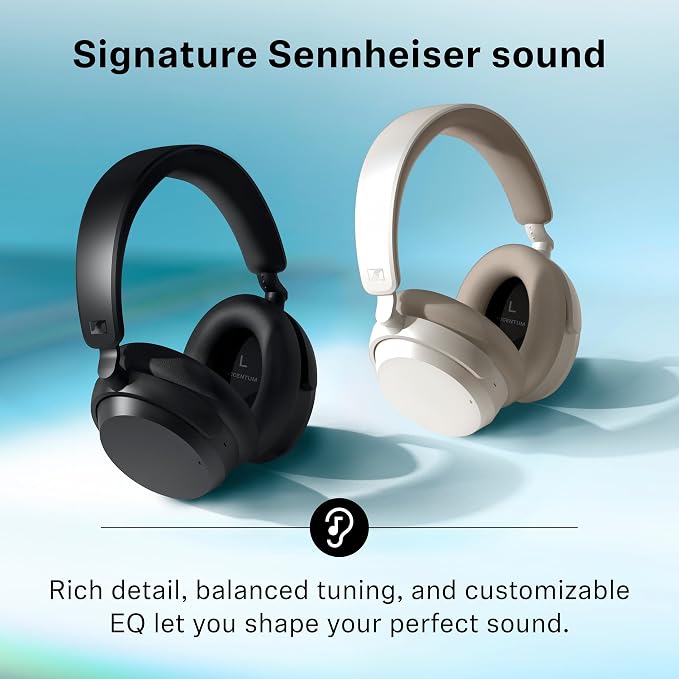 Sennheiser ACCENTUM Wireless Bluetooth Headphones, 50hr Battery, ANC, White - Image 3