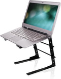Pyle Portable Adjustable Laptop Stand - Anti-Slip Standing Table Monitor or Computer Desk Workstation Riser with Level Height Alignment for DJ, PC, Gaming, Home or Office by PyleUSA