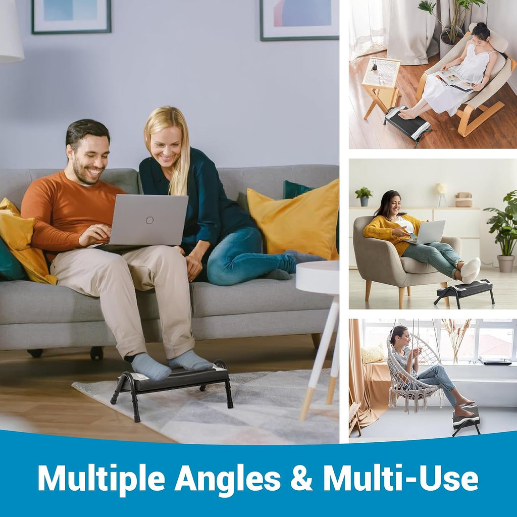 Ergonomic Adjustable Under Desk Foot Rest， Black - Image 5
