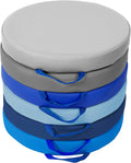 Factory Direct Partners SoftScape 15 inch Round Classroom Floor Cushions with Handles Flexible Seating for Daycare, Preschool, Playroom 2 inch Thick Deluxe Foam (6-Piece) - Navy/Powder Blue by FactoryDirectPartners
