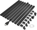 125" Small Cable Concealer for Single Cord, 8-Pack, Black | 125-inch single-cord cable concealer with 8 adhesive channels for neat wall cable management at home or the office. by Bestongbestservicesforyou