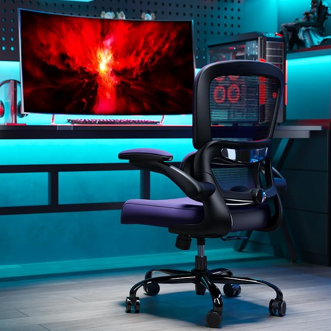 TRALT Office Chair - Ergonomic Desk Chair with Adjustable Lumbar Support, Mesh Computer Chair, Executive Chair for Home Office Comfortable Lumbar Support (1, Purple) - Image 8