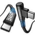 AINOPE 240W High Speed USB C Cable [3.3ft] USBC to USBC Cable, Right Angle C to C Cable Fast Charging Compatible with iPhone 16 Charger Cord, iPad Pro,MacBook Air 2024 M4,Samsung Galaxy S24, Black by AINOPE10yearsforphoneaccessories