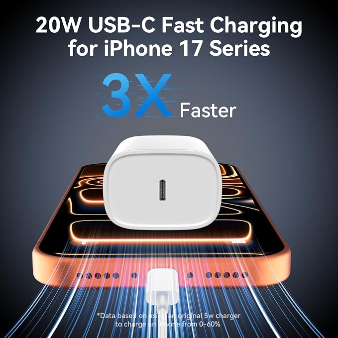 iPhone 17 Pro Max Charger Fast Charging, 10 FT USB C Cable Cord, iPhone 17 16 15 Chargers Long Cord 10FT with 20W Phone Charger Block Plug Brick for Apple iPhone 17/17 Pro Max/17 Air/16/15,iPad,2pack - Image 5