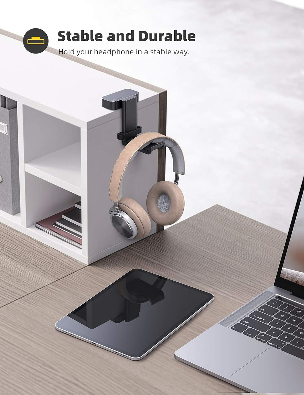 Lamicall Headphone Stand Adhesive Rotatable Headset Earphone Hanger Hook - Image 3