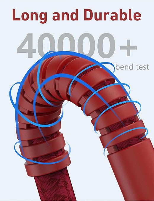 USB C to C Cable 10FT, 2Pack USB C Charger Cable, Long Type C Fast Charging | Cable Nylon Braided USBC Charger Cord Compatible with iPhone 17/16/15/Pro/Plus/Pro Max/Samsung Galaxy S23/LG and More-Red - Image 5