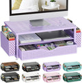 gianotter Desk Organizers and Accessories, Monitor Stand with Drawer and 2 Pen Holder, Purple Desk Accessories, Computer Stand Suitable for Offices and Dormitories (Purple) | Monitor Riser Computer Stand Desk Organizers and Accessories Desktop Organize... by gianotter