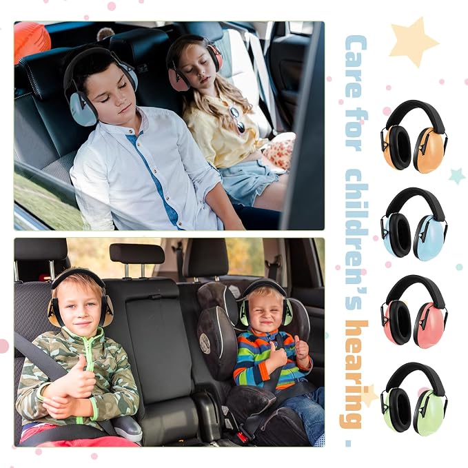 6 Pcs Noise Cancelling Headphones Kids Adult Ear Muffs Bulk, Ear Protection 27dB Noise Reduction Hearing Earmuff(Stylish Style,Gentle Colors) - Image 5