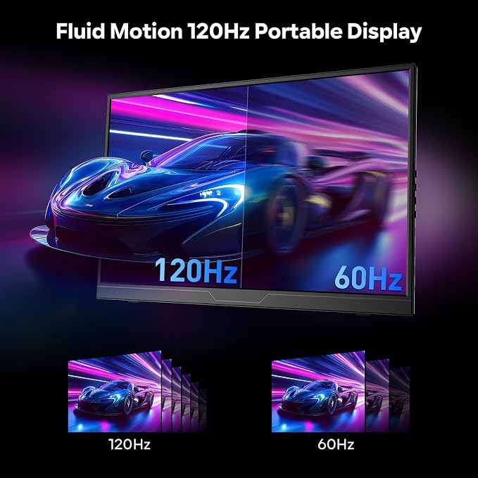 Dopesplay 120Hz Portable Gaming Monitor 16" 1200P FHD 100% sRGB Portable Display with Adjustable Stand, USB-C & HDMI External Monitor & Travel Screen for Laptop Mac PC Phone Xbox PS5 Switch - Image 2