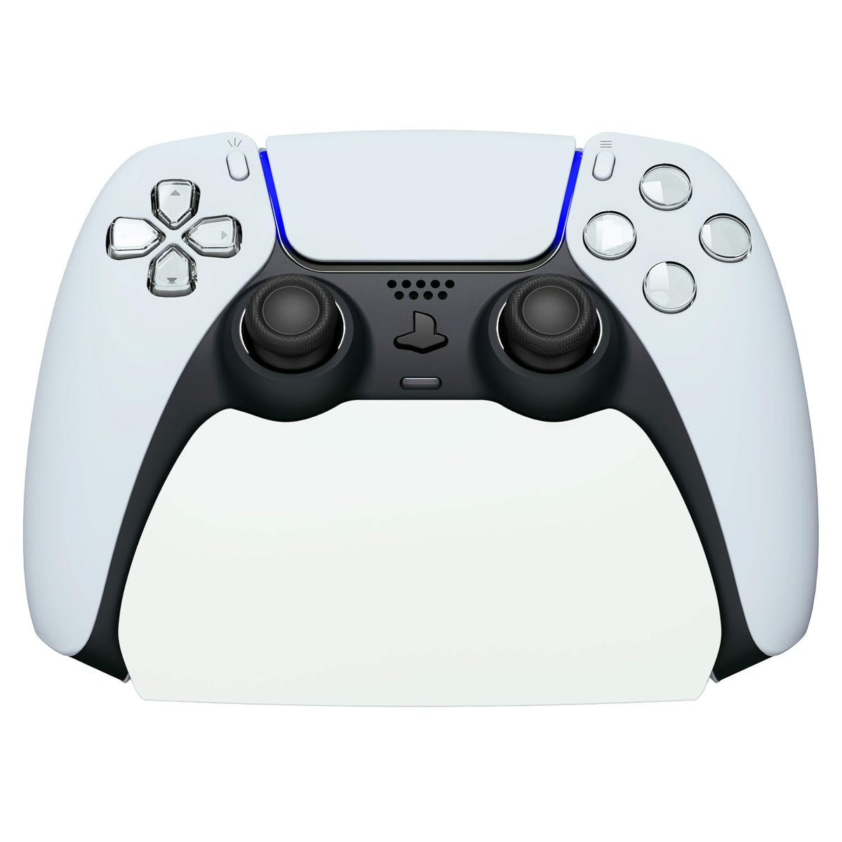 playvital 2 Pack Controller Display Stand for ps5, Gamepad Stand Desk Holder for ps5 Controller Accessories with Rubber Pads, White - Image 4