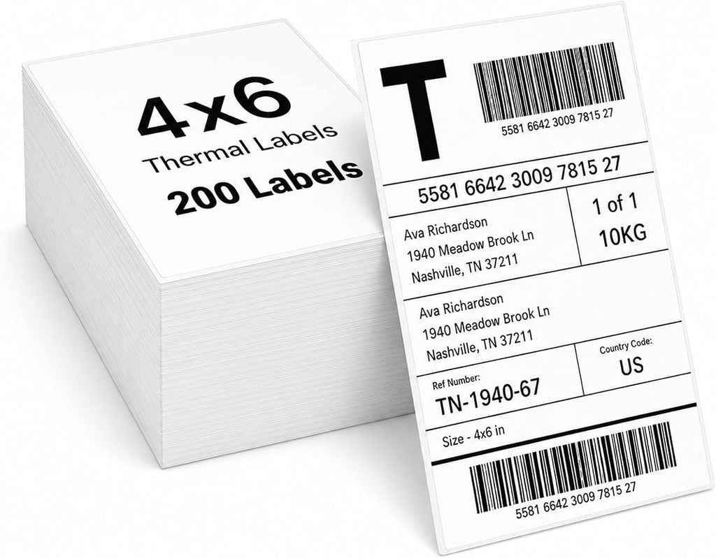 4x6 Direct Thermal Shipping Labels, Compatible with Thermal Printers, for Shipping, Mailing, Small Business (200) by ZGZZGZ