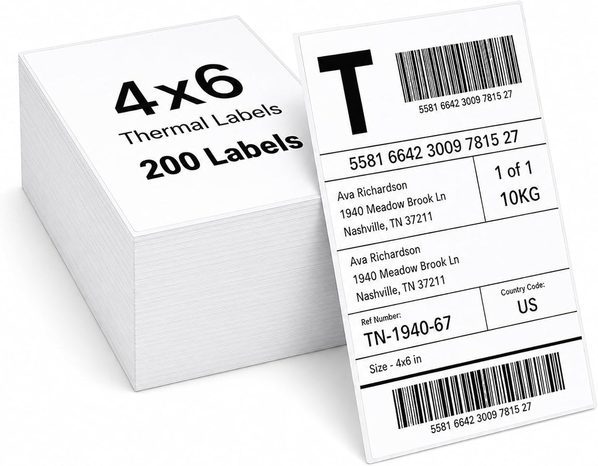 4x6 Direct Thermal Shipping Labels, Compatible with Thermal Printers, for Shipping, Mailing, Small Business (200) by ZGZZGZ