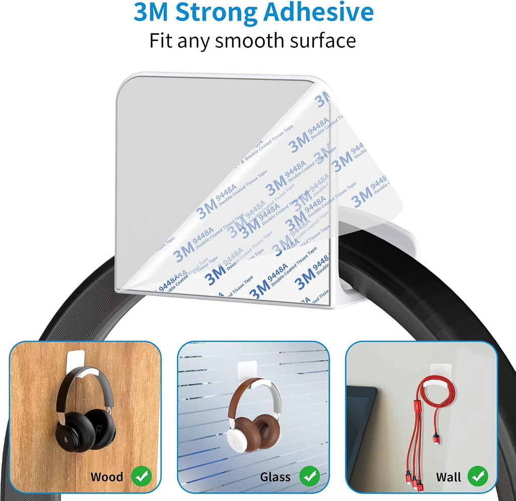 Headphone Stand Headset Holder, White - Image 3