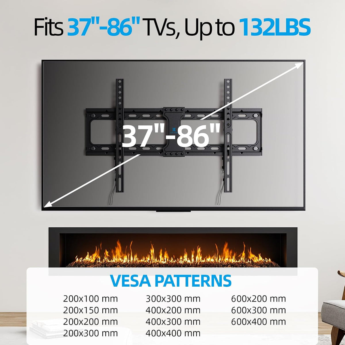Fixed TV Wall Mount Bracket for 50 55 65 70 75 85 86 Inch TVs - Image 4