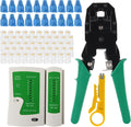 RJ45 Cable Plier and Crimp Tool Kit Pass Through Ethernet Crimper for 8P8C 6P4C 4P4C 4P2C Connectors Crimper Pliers with Cable Tester Etrhernet Crimper Tool for Network and Telephone Cables by DORHEA