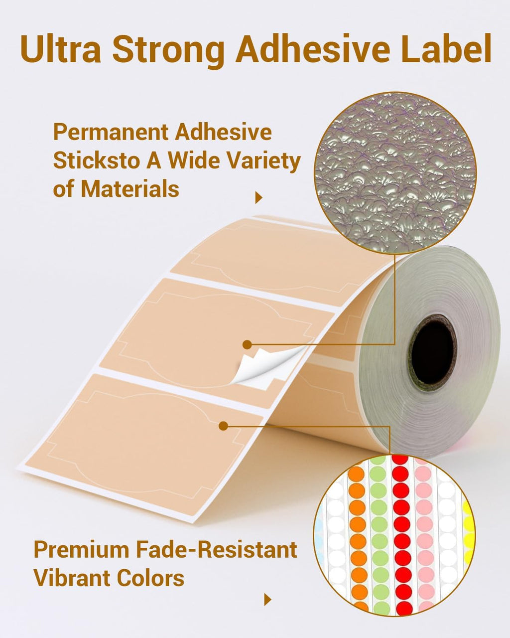 Phomemo Brown Creativity Thermal Labels for Shipping Label Printer 500 PCS - Image 5