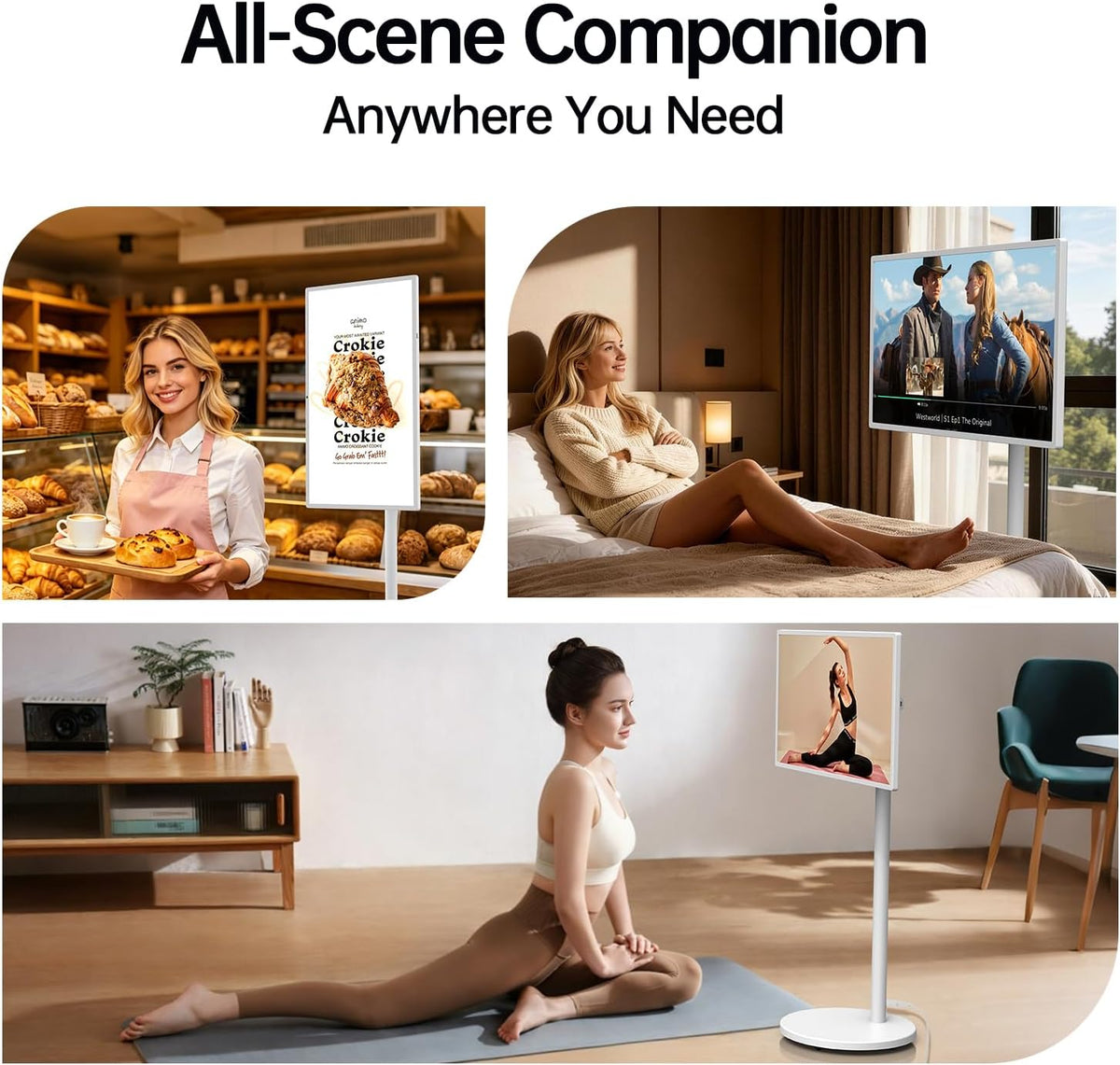 HORION 32" Portable Smart TV , Movable TV, No Battery, Non-Touchscreen - Image 6
