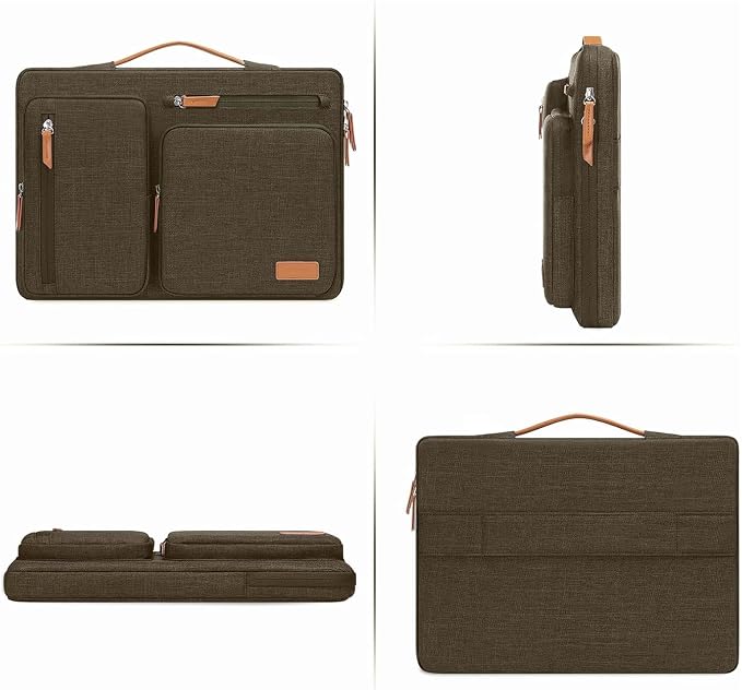 MOSISO 360 Protective Laptop Case 17.3 inch, 17-17.3 inch Laptop Sleeve | Compatible with Dell HP Lenovo Asus Acer Alienware, Side Open Carrying Case with 4 Zipper Pockets, Carob Brown - Image 5