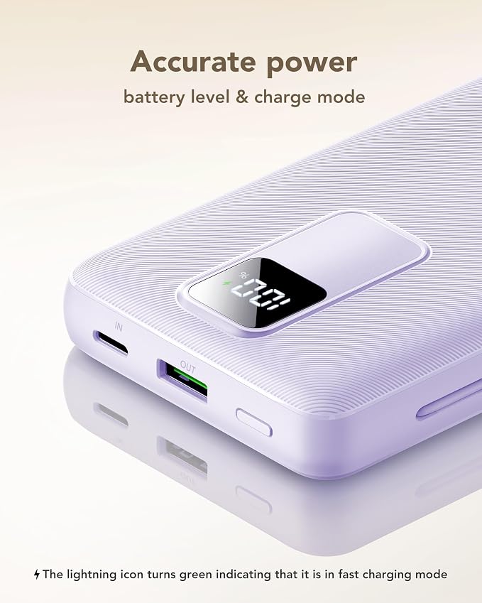 charmast 20000mAh Portable Charger with Built-in Cables and AC Wall Plug | 20W Fast Charging Power Bank, Power 3 Devices at Once, Family Travel Essential Battery Pack for iPhone, Samsung, Android - Image 8