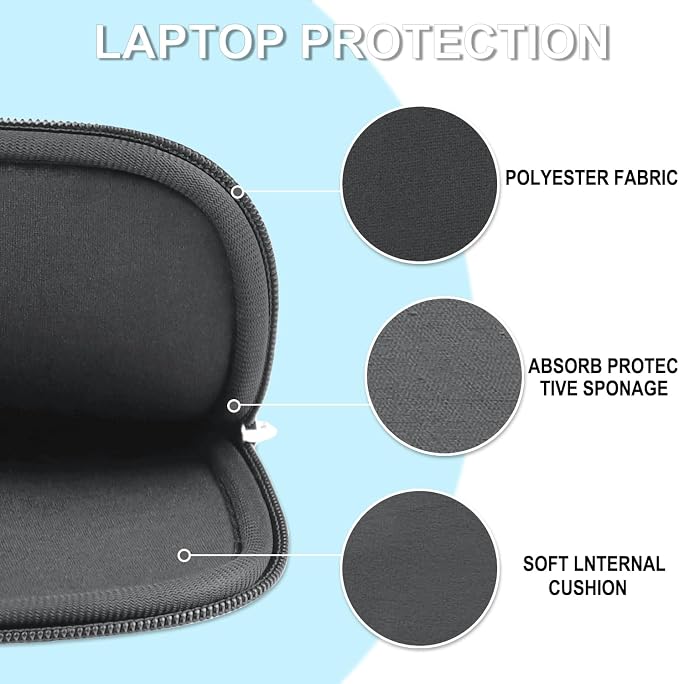 Laptop Sleeve Case 14 inch, Shockproof Protective Laptop Cover Carrying Computer Bag with Accessory Pocket Portable Computer Case for 14" MacBook, HP, Dell, Lenovo, Acer, Grey - Image 5