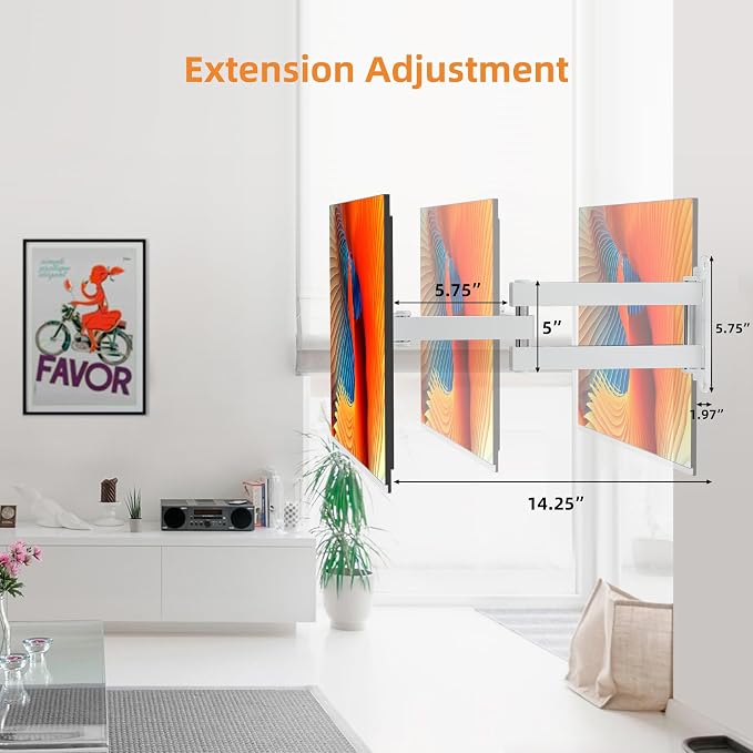 TV Wall Mount, Bracket for Most 13-32 inch LED, LCD Monitor and Plasma TVs, Max VESA 100x100mm by XINLEI, White (MA1330W) - Image 5
