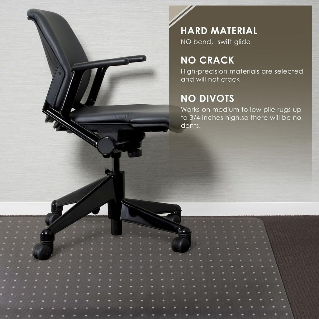 Heavy Duty Office Chair Mat for Carpet 32" x 48" Hard Material - Image 5