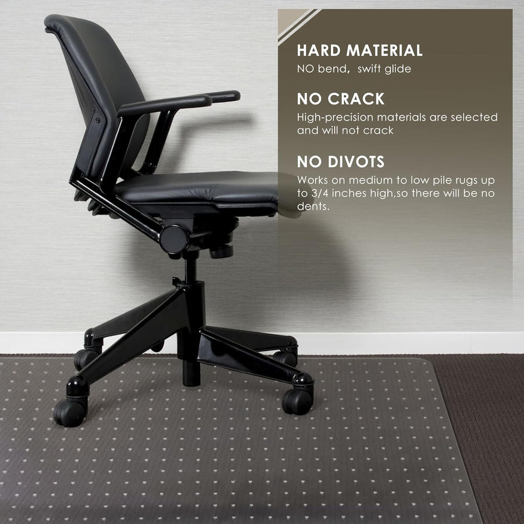 Heavy Duty Office Chair Mat for Carpet 32" x 55" Hard Material - Image 5