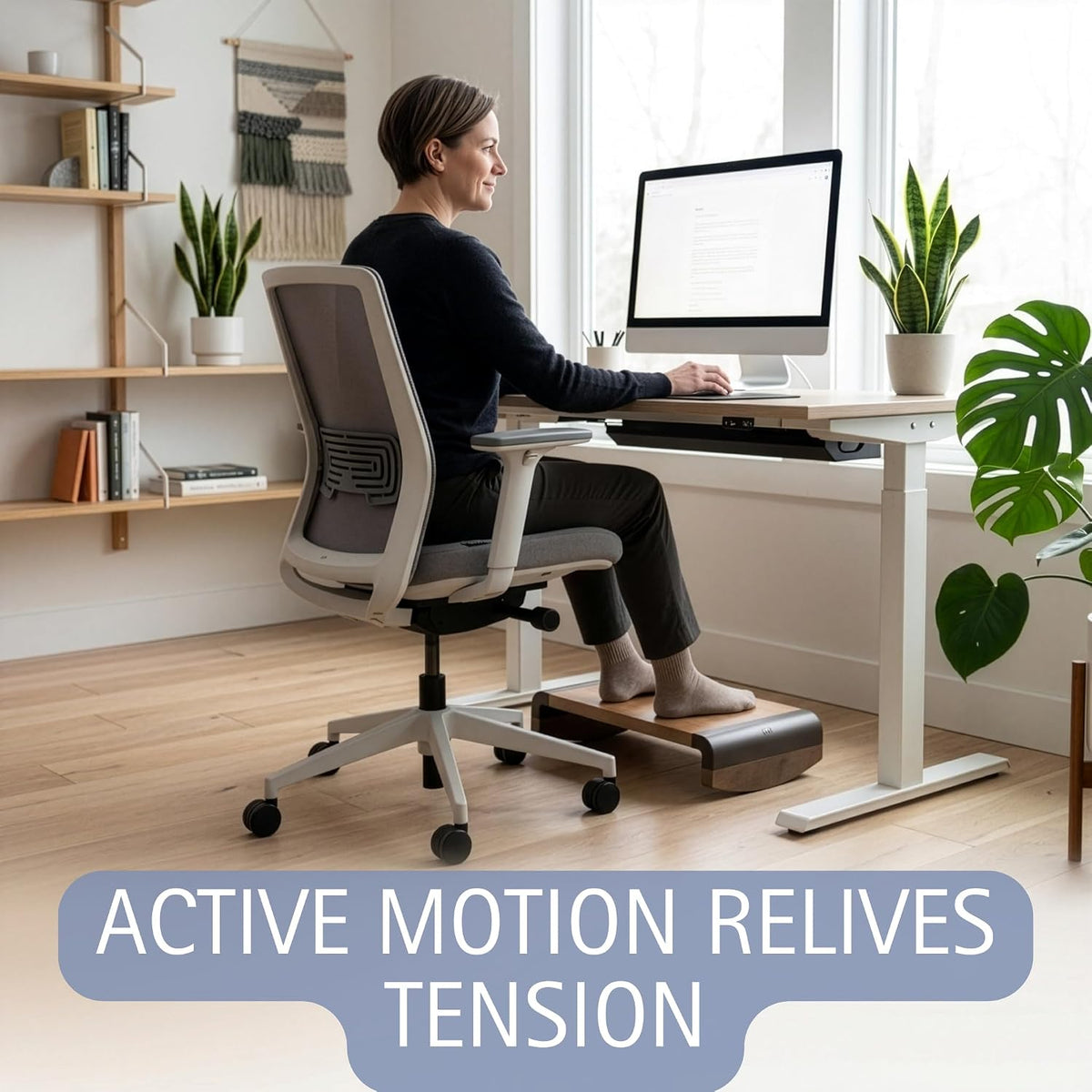 Tiel Ergonomic Wooden Foot Rest for Under Desk - Image 2