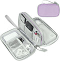 FYY Electronic Organizer, Travel Tech Pouch Bag, Medium, Light Purple | Wrist Strap, Waterproof, Double Layers Portable Electronics Travel Carrying Case for Cord, Charger, Daily Business Trips Use by FYY