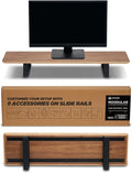 Moodular Wooden Monitor Stand Desk Organizer, Standard 33.4" Walnut | Customizable Organized Workspace, Aluminum Slide Rails, 10 Add-Ons Sold Separately: Storage Drawer, Tablet, Phone & More by ULTRARM