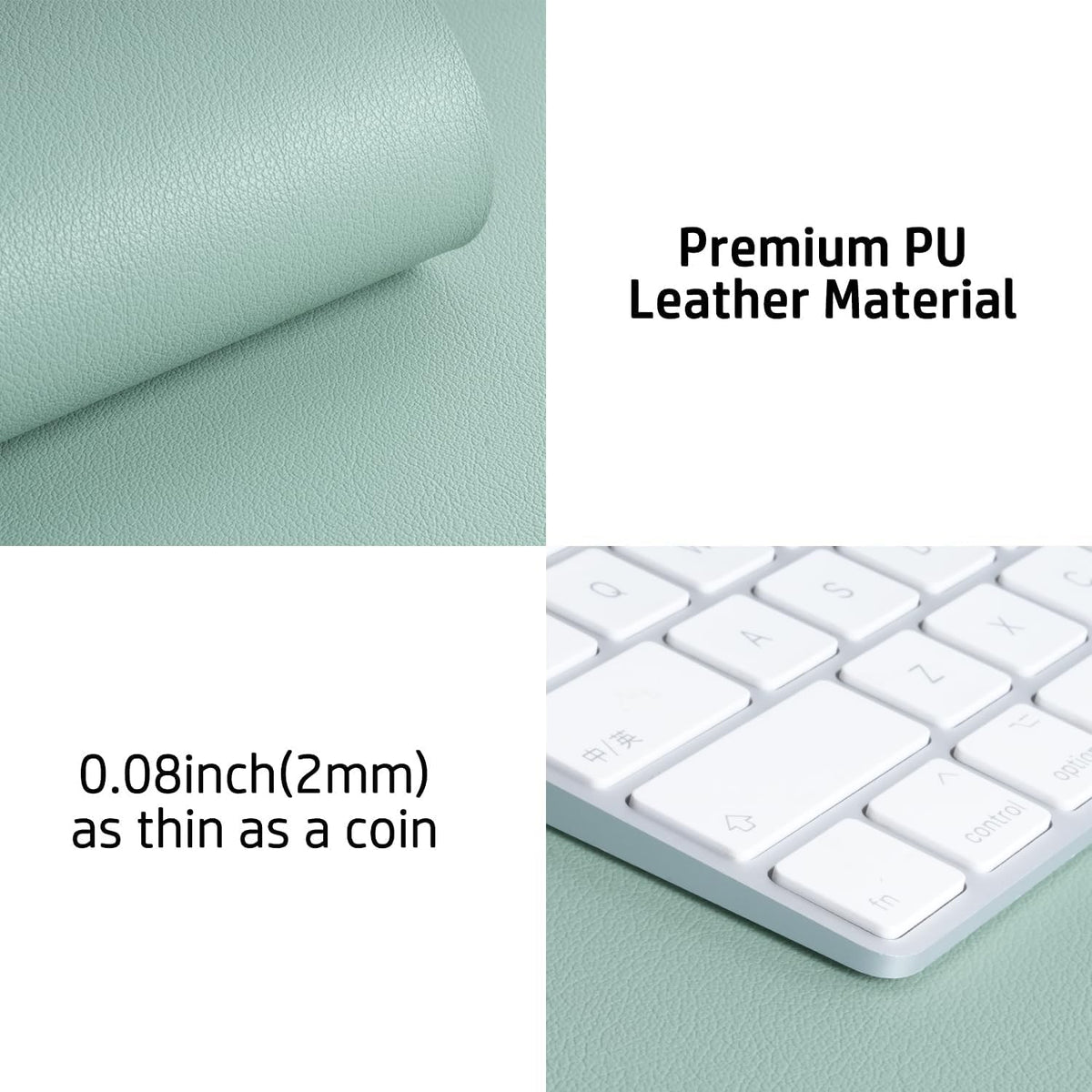 Aothia Leather Desk Pad Protector, Mouse Pad, Office Desk Mat, Non-Slip PU Leather Desk Blotter, Laptop Desk Pad, Waterproof Desk Writing Pad for Office and Home (23.6" x 13.7", Light Blue) - Image 7