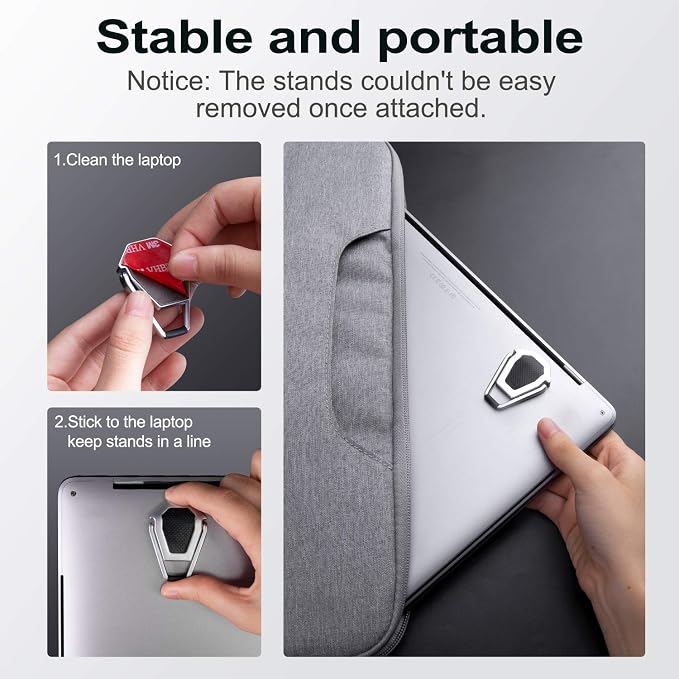 Laptop Stand for Desk, Portable Anti-Slip Keyboard Riser, Zinc Alloy Keyboard Stands, Computer Stand Compatible with MacBook Air/Pro, 10-15.6 Inches Laptops and Keyboards (Sliver) - Image 5